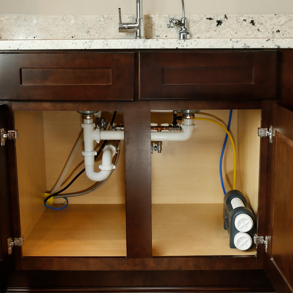 WHADUS5 duel tank installed under kitchen sink
